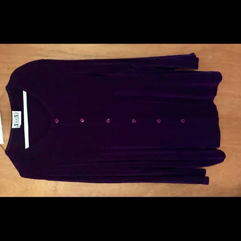 New Vikki Vi Purple Top or Jacket Button Down 1X made in USA